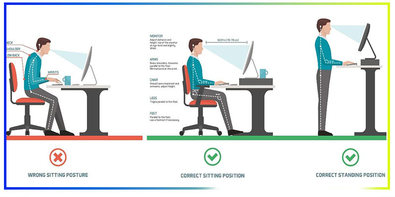 اصول نشستن صحیح در محل کار